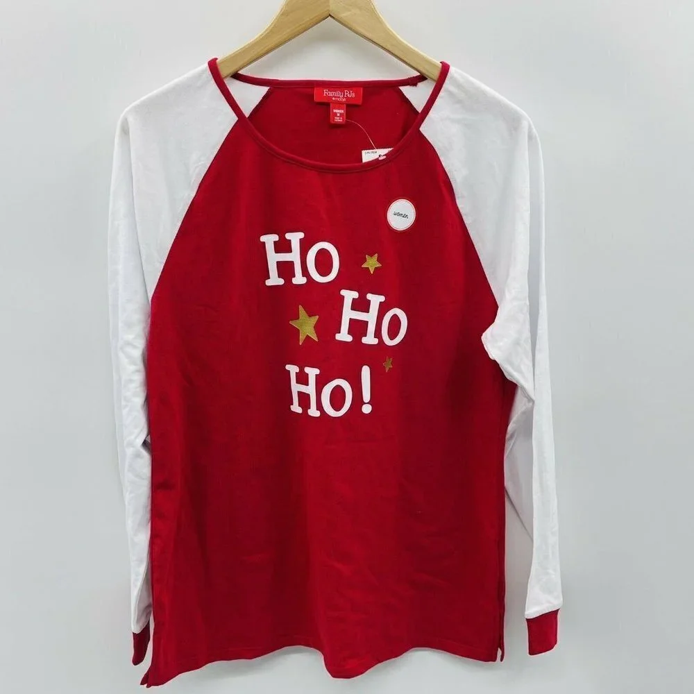 Macys Family‎ PJs Medium Christmas Ho Ho Ho Top 814